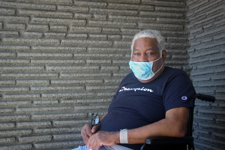 Jules Boddie, 69, outside the Sacramento nursing home where he spent nearly three years. Last summer, he was able to move into community housing. Photo by Jesse Bedayn for CalMatters