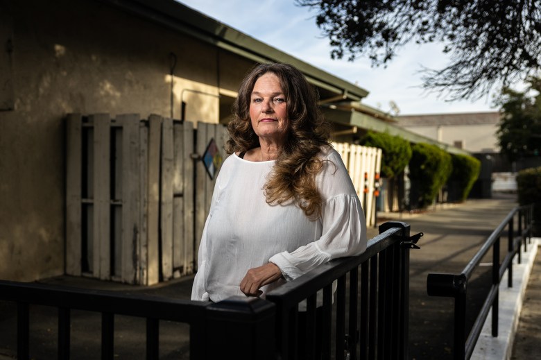 Karen Stuckey has spent the past 11 years moving poor seniors back into the community from nursing homes, such as San Pablo Healthcare & Wellness Center. Nov. 4, 2021. Photo by Martin do Nascimento, CalMatters