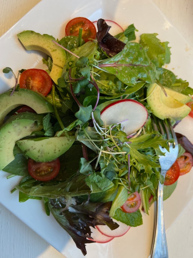Spring mix salad with sweet miso dressing. (Nancy Lindahl -- contributed)