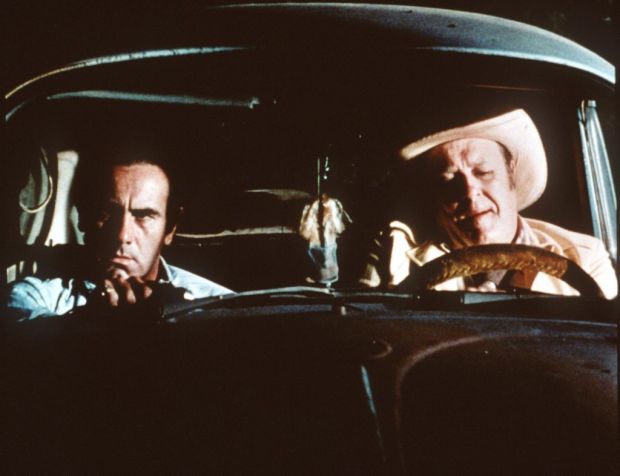371460 04: Actors Dan Hedaya And E. Emmet Walsh Appear In A Scene From Joel And Ethan Coen's 1984 Film "Blood Simple." The Coen Brothers Will Re-Release The Directors Cut Version Of "Blood Simple" July 7, 2000. (Photo By Getty Images)