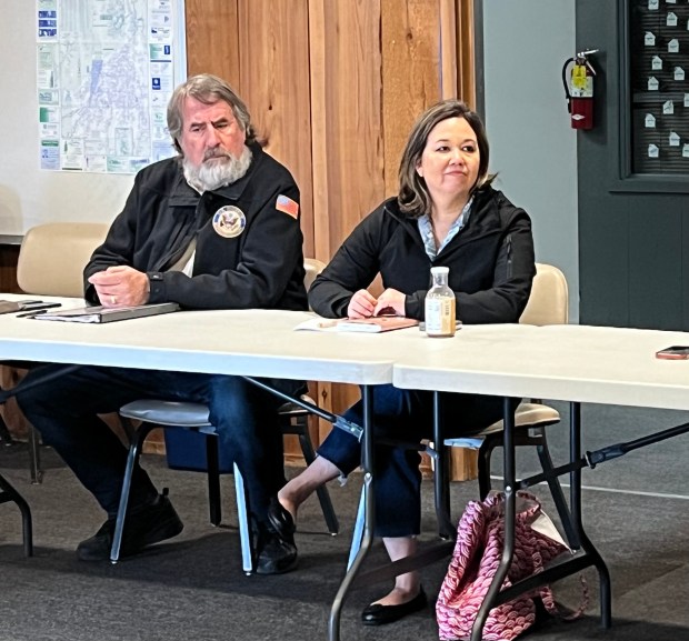 Rep. Doug LaMalfa (R-Richvale) hosts Rep. Jill Tokuda (D-Hawaii) in Paradise, California on Saturday, March 23, 2024. (Molly Myers/Enterprise-Record)