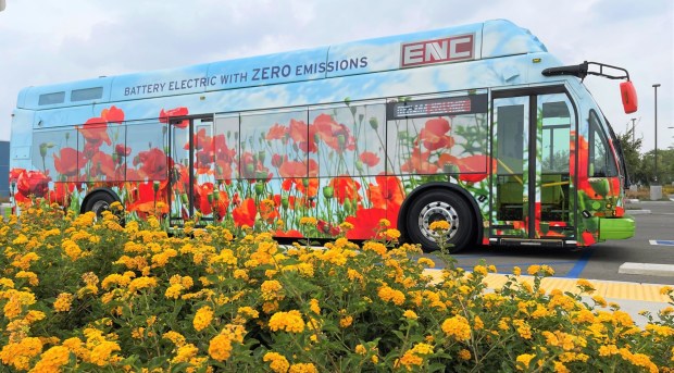 ElDorado National (California) or ENC, a subsidiary of REV Group, launched its fully electric Axess bus in November 2021. (Photo: Business Wire)