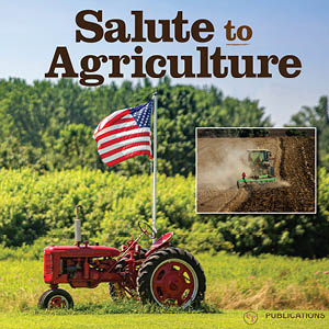 Trees and local crops on this magazine cover