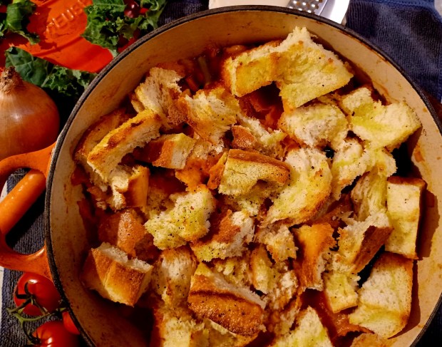 My "fanciest" ribollita yet (if old bread can be made fancy)! (Amy Drew Thompson/Orlando Sentinel)